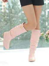 High Heeled Boots Women Round Toe Knee Booty Winter-BS00956-Veeddydropshipping